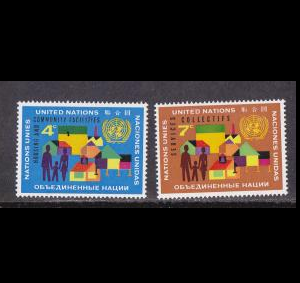 Naciones Unidas, NY #100 - 101 1962 Serie completa Nueva NH "Desarrollo de Vivienda"