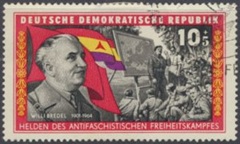 República Democrática Alemana #B137 1966 "Willi Bredel, escritor alemán miembro de la brigada internacional en la Guerra Civil Española"