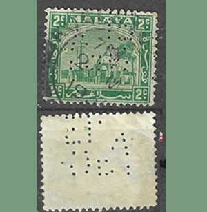 Malaya Selangor #46 1935 Perfin "Mezquita en Klang"