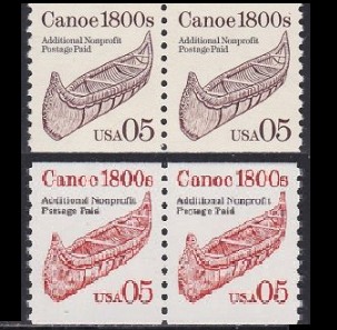 Estados Unidos #2453 - 2454  1991  Par Nuevas NH "canoa"