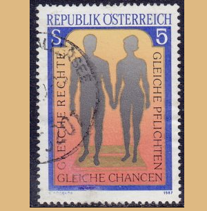 Austria #1394 1987 "Igualdad de derechos para mujeres y hombres"