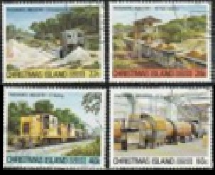 Islas Navidad #103 -106 1980 "Minería de fosfatos"