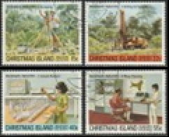 Islas Navidad #95 - 98 1980 Serie completa "Industria y mineria de fosfatos"