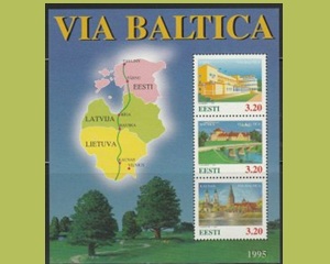 Estonia #289 1995 H.S. Nueva NH "La vía del Báltico"