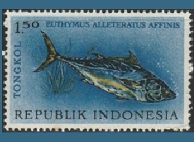 Indonesia #590  1963 Nueva NH "Atún Bacoreta"