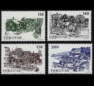 Islas Feroe #59 - 62 1981 Serie completa Nueva NH "Viejo pueblo de Thorshavn"