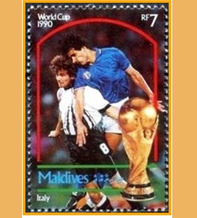 Maldivas #1488a 1990 Nueva NH "Copa mundial de futbol Italia 90"