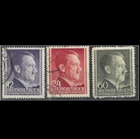 Polonia, ocupación alemana #N80 #N83 y #N89  1942 Scott $2.90 "Hitler"