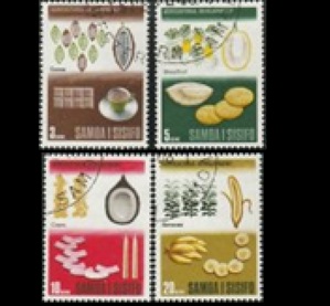 Samoa #283 - 286 1968 serie completa "Cacao, plátano y otros productos agrícolas"