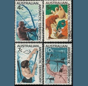 Territorio Antártico Australiano #L10-L13 1966 "Investigaciones antárticas"