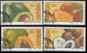 Venda #104 - 107 1983 Serie completa "Mango, palta, papaya y litchi"